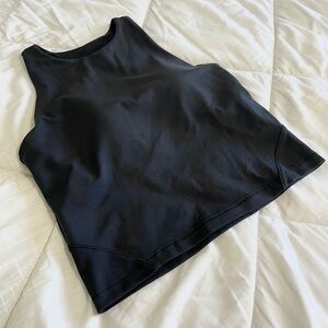 High Neck Black Tank Top With Built in Bra